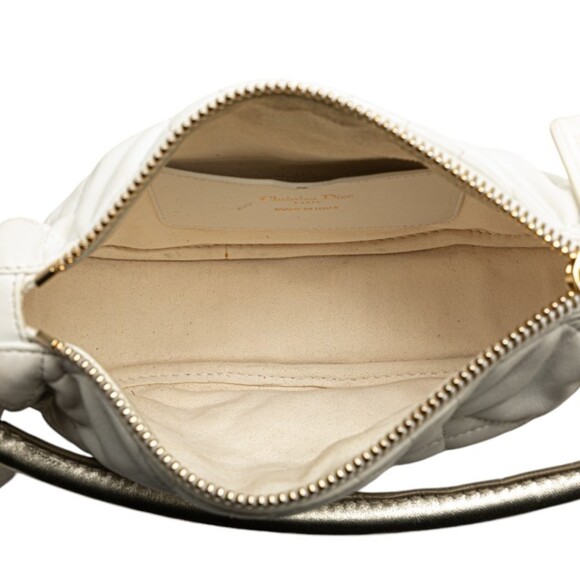 DIOR White Lambskin Leather Shoulder Bag - Picture 4 of 9